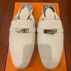 Hermès Oz Mules White 38